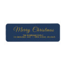 Search for navy blue and gold return address labels Script