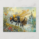 Search for bee illustration postcards Bumblebee
