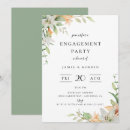 Search for watercolor floral engagement party invitations Sage green
