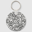 Search for black white rose key rings Floral