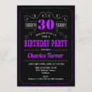 Search for purple 30th birthday invitations Retro