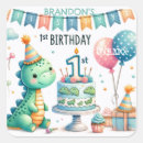 Search for dinosaur 1st birthday stickers T rex