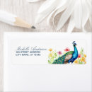 Search for peacock return address labels Bridal shower