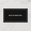 Search for nice to meet you business cards Modern