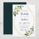 Search for green white and gold wedding invitations Garden