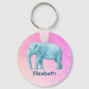 Search for blue elephant key rings Watercolor
