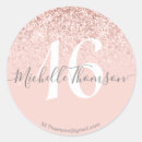Search for sweet sixteen envelope seals Rose gold glitter
