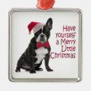 Search for frenchie christmas tree decorations Santa