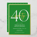 Search for gold and green birthday invitations Typography