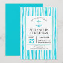 Search for nautical 1st birthday invitations Watercolor