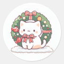 Search for cute kitty cat stickers Merry christmas