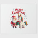 Search for unicorn santa wrapping paper Lover