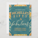 Search for teal gold 50th birthday invitations Fifty and fabulous