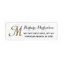 Search for black gold white return address labels Elegant