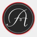 Search for red circle monogram stickers Elegant