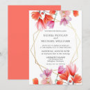 Search for gold and coral wedding invitations Floral