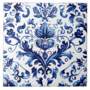 Search for blue damask tiles Vintage