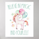 Search for unicorn believe in magic posters For kids