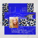 Search for leopard graduation invitations Blue