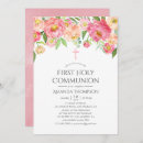 Search for peony first communion invitations Pink