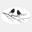 Search for two birds stickers Black