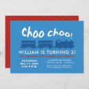 Search for blue and red invitations Choo choo
