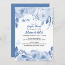 Search for white flower baby shower invitations Blue and white