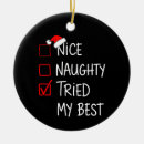 Search for santa naughty list christmas tree decorations Matching