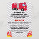Search for fire engine birthday invitations Red