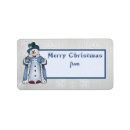 Search for winter snowman return address labels Xmas