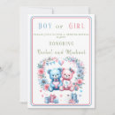 Search for teddy bear gender reveal invitations Watercolor