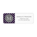 Search for purple dots return address labels Girly