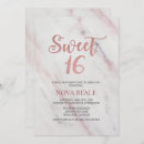 Search for marble sweet 16 invitations Rose gold