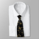 Search for butterfly on black ties Gold