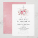 Search for rose gold first communion invitations Watercolor