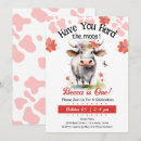 Search for cow 1st birthday invitations Moo