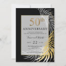 Search for black and white anniversary invitations Gold
