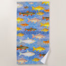 Search for fish beach towels School of fish