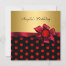 Search for red gold 75th birthday invitations Black