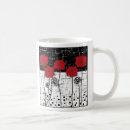 Search for poppies coffee mugs Black and white