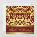 Search for baroque damask invitations Red