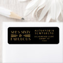 Search for elegant birthday party return address labels Black gold