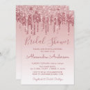 Search for pink rose gold blush sparkly drips invitations Modern