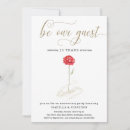 Search for beauty and the beast party invitations Red rose