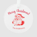 Search for old fashioned santa claus christmas tree decorations Red