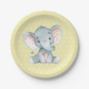 Search for elephant baby shower plates Yellow