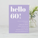 Search for trendy 60th birthday invitations Bold typography