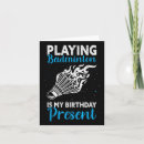 Search for badminton birthday cards Old smash hand