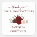 Search for red rose wedding stickers Thank you