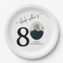 Search for 80th birthday plates Black and white